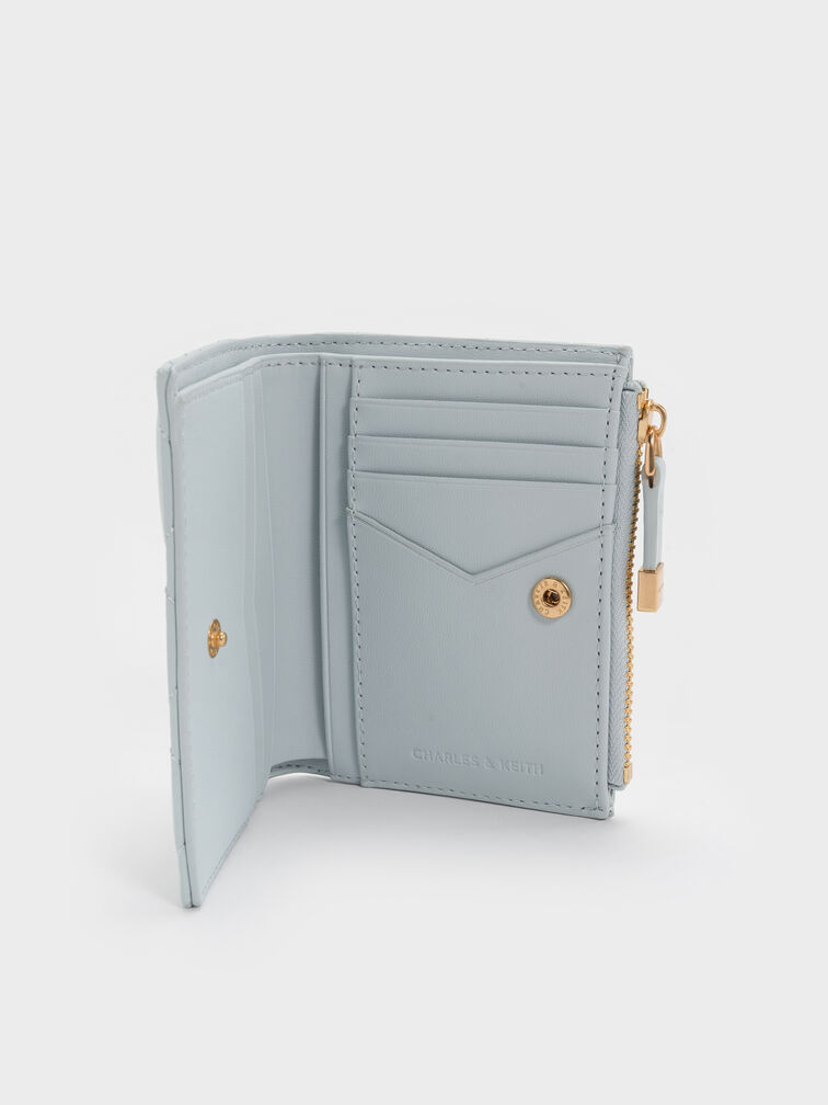 Alva Quilted Top-Zip Small Wallet, Sea Salt Blue, hi-res
