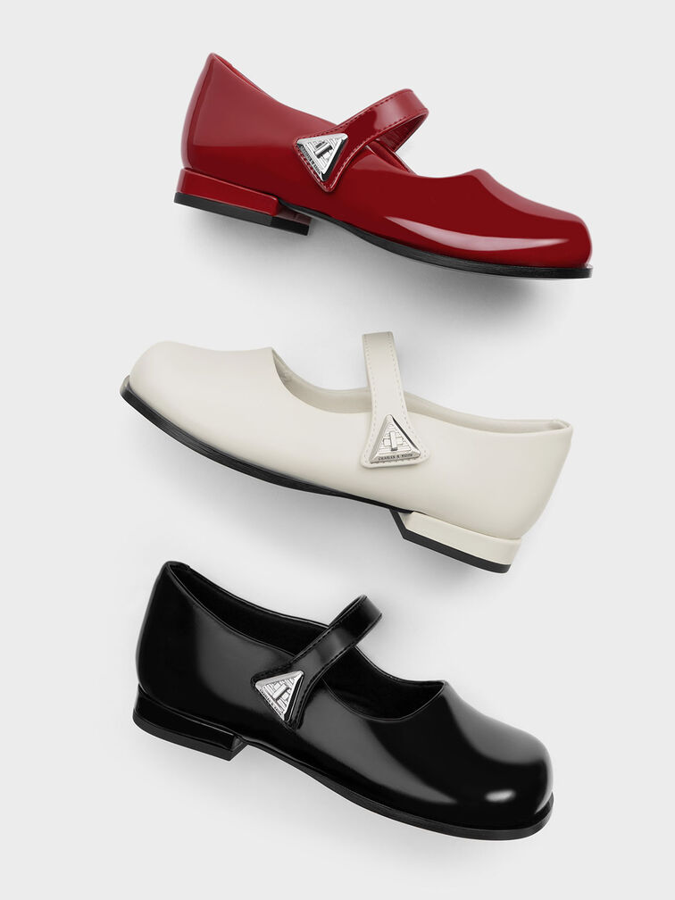 Trice 三角釦兒童瑪莉珍鞋, 紅色, hi-res