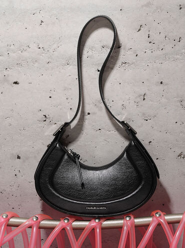 Bolso curvo Petra, Noir, hi-res