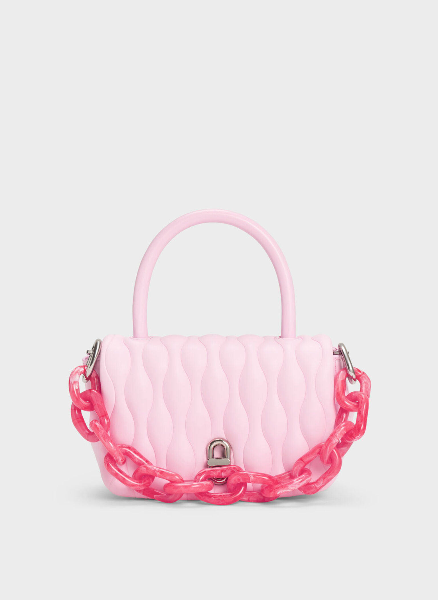 Pink Iva Boxy Top Handle Bag - CHARLES & KEITH US
