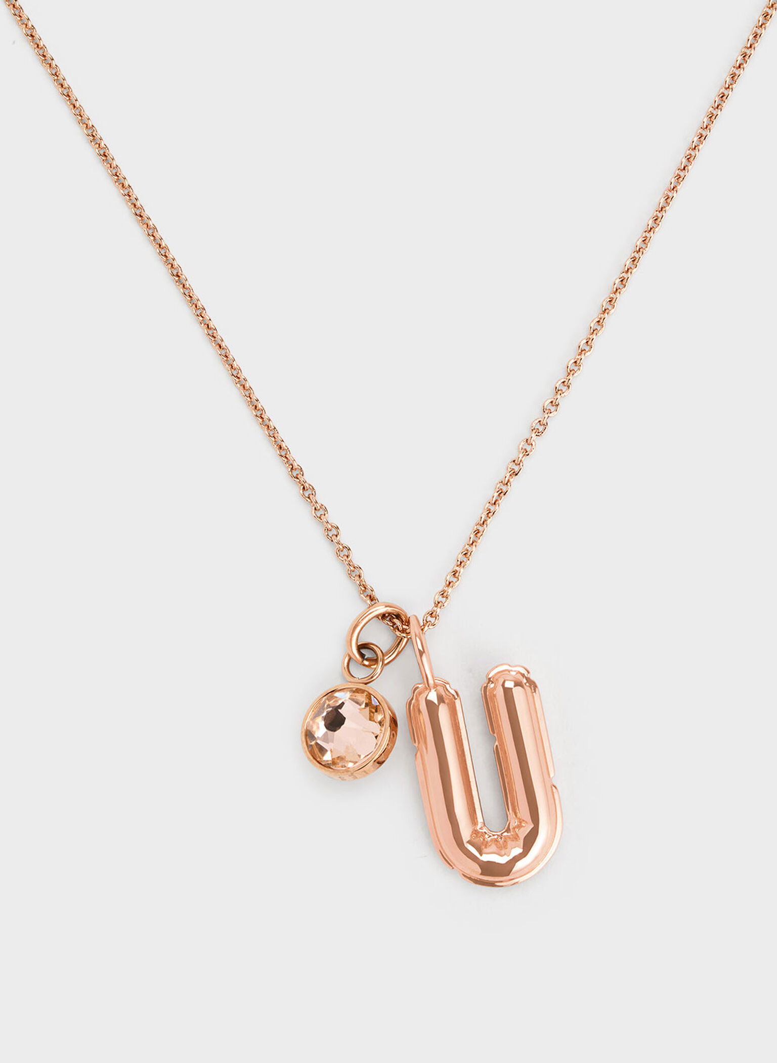 Alphabet 'U' Charm, Rose Gold, hi-res