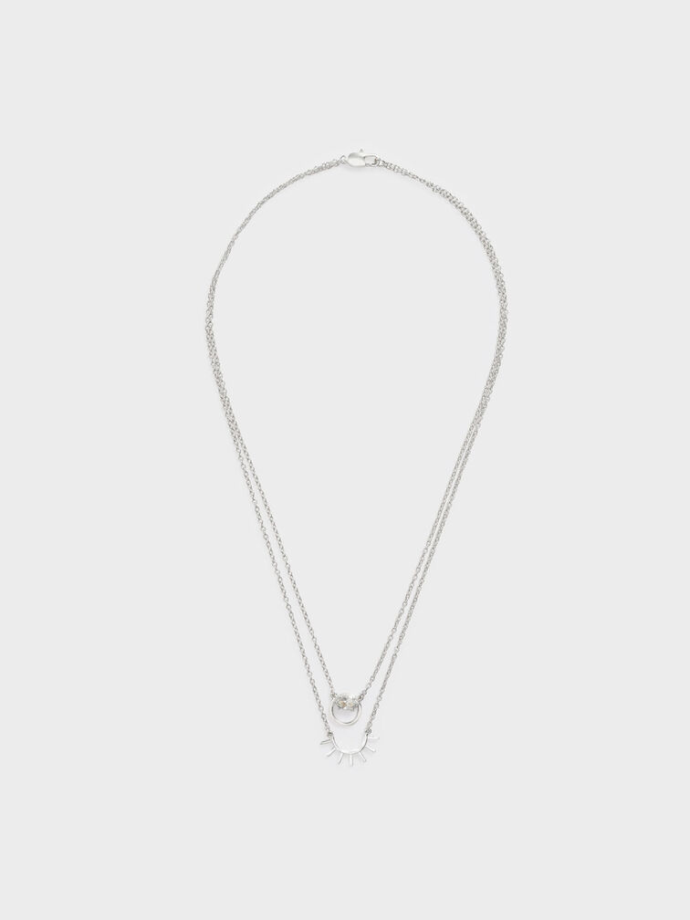 Swarovski® Crystal Pendant Princess Necklace, Silver, hi-res