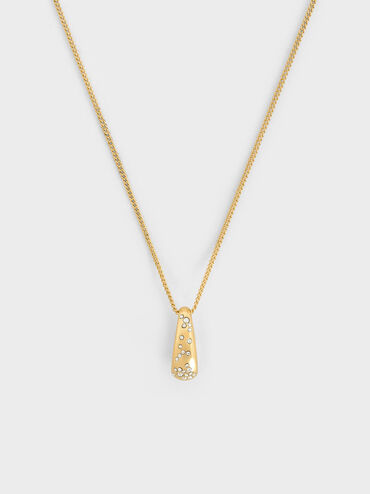 Reverie Crystal Teardrop Necklace, Gold, hi-res