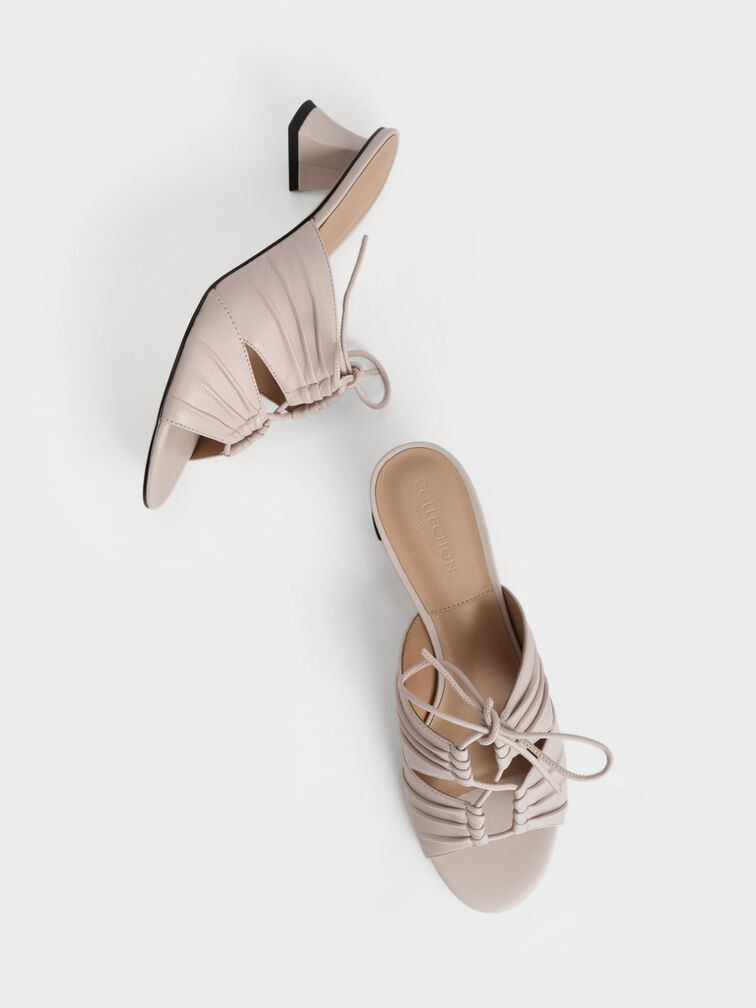 Landis Leather Round-Toe Mules, Pink, hi-res