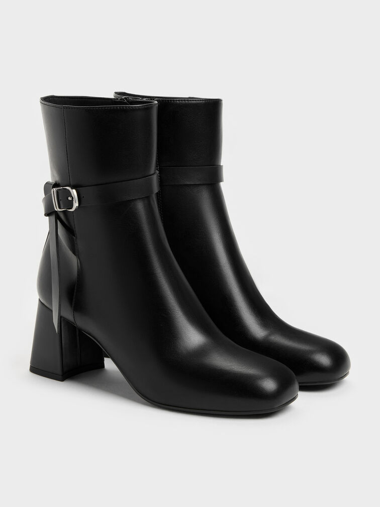 Eliza Block-Heel Ankle Boots, Black, hi-res
