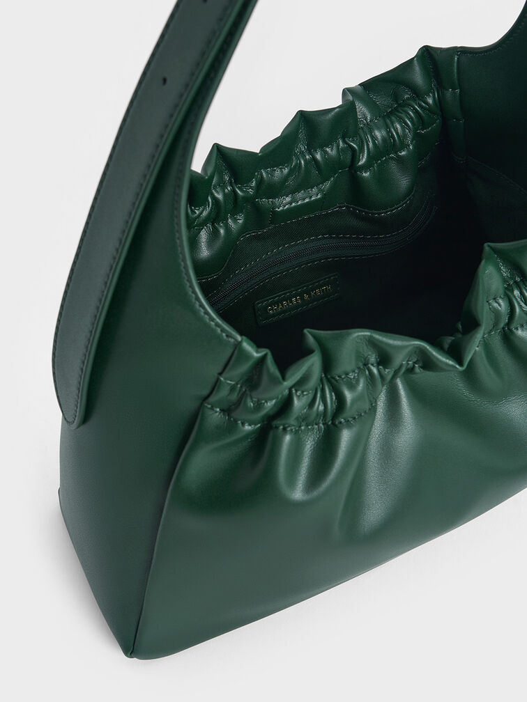 Bolsa de ombro franzida Brigette, Dark Green, hi-res