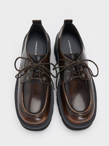 Griselda Ridged-Sole Derbys, Dark Brown, hi-res