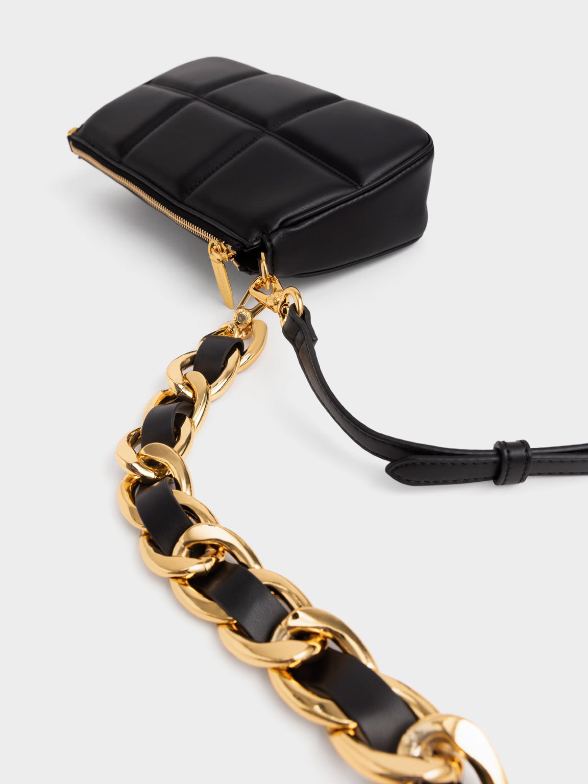 Padded Chain-Link Shoulder Bag, Multi, hi-res