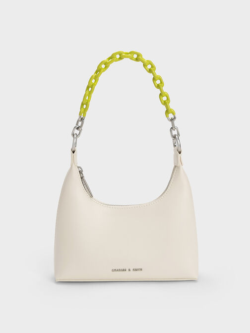 Koi Chain Handle Shoulder Bag, Cream, hi-res