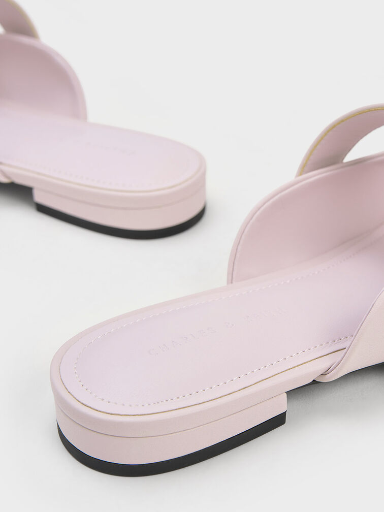 Patent Pearl Buckle Mary Jane Mules, Lilac, hi-res