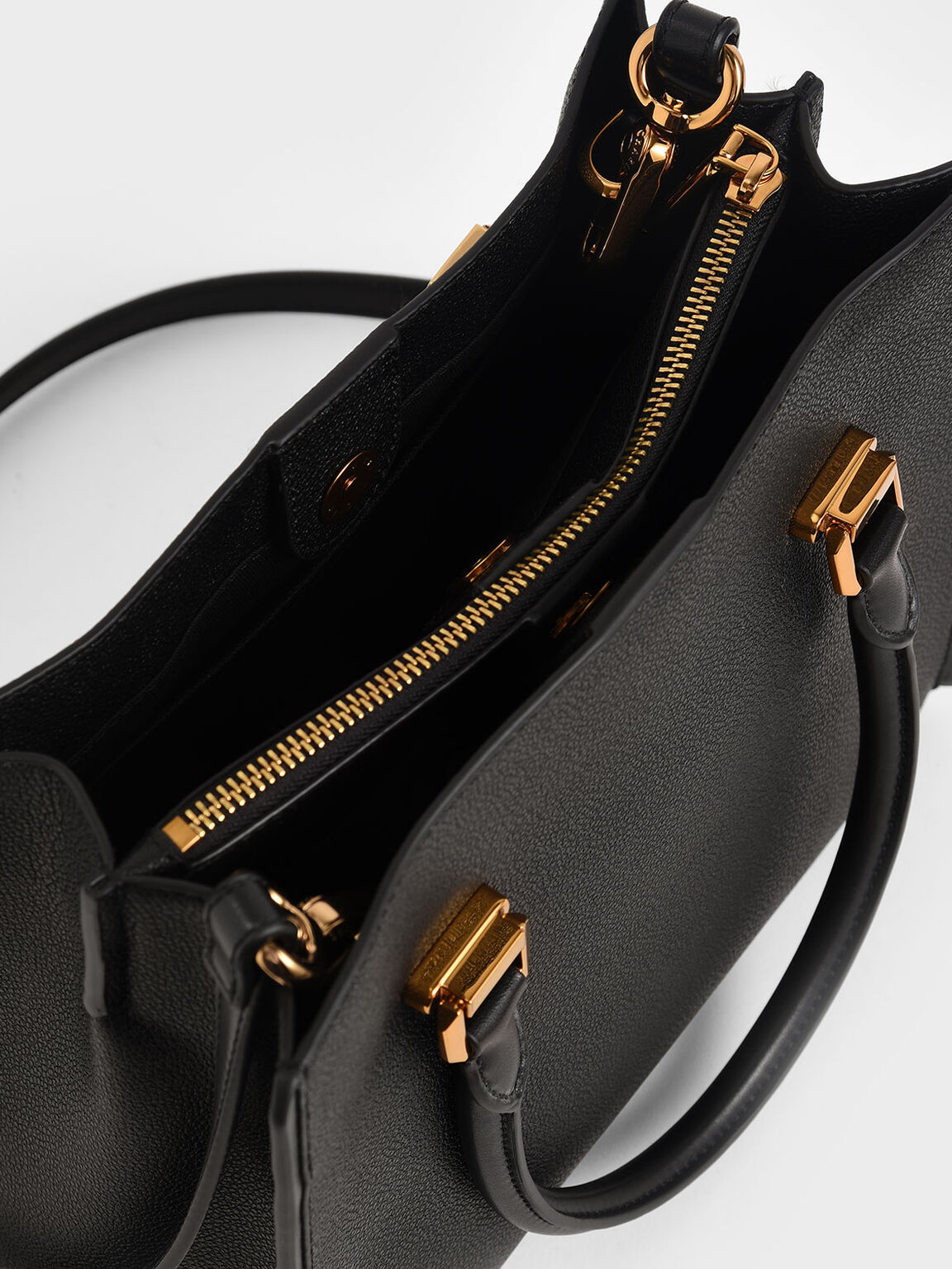 Black Large Double Handle Bag | CHARLES & KEITH SG