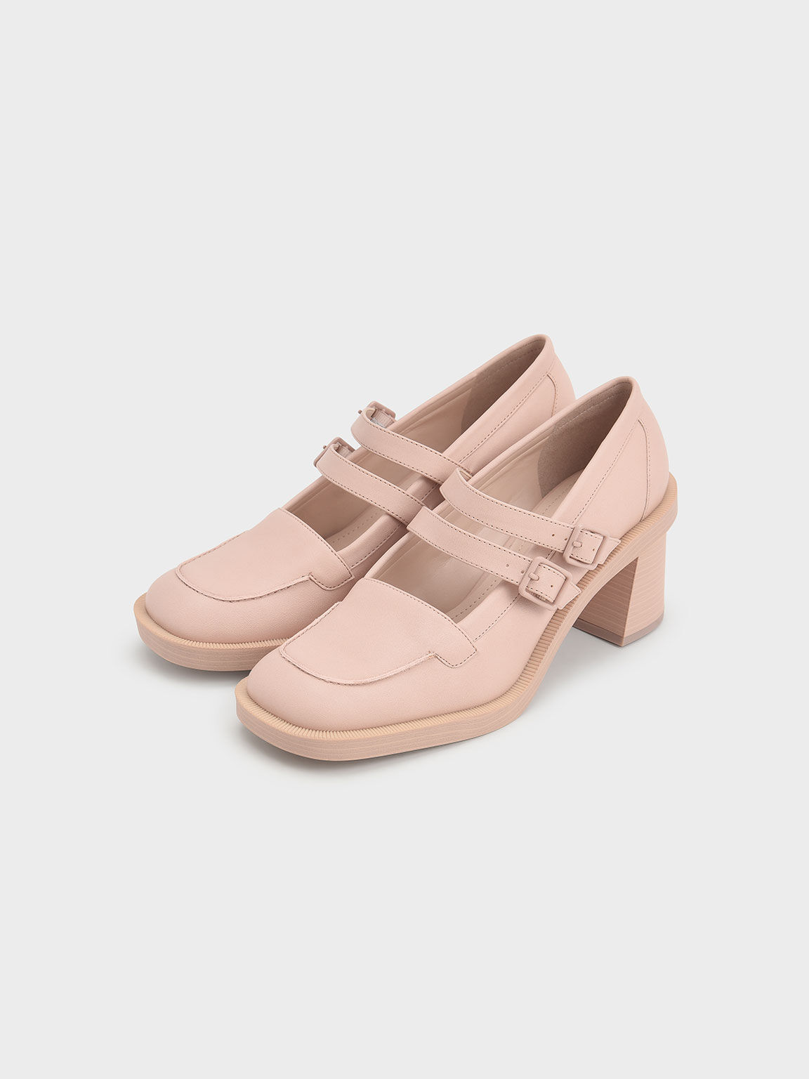 Haisley Double-Strap Mary Jane Pumps, Pink, hi-res