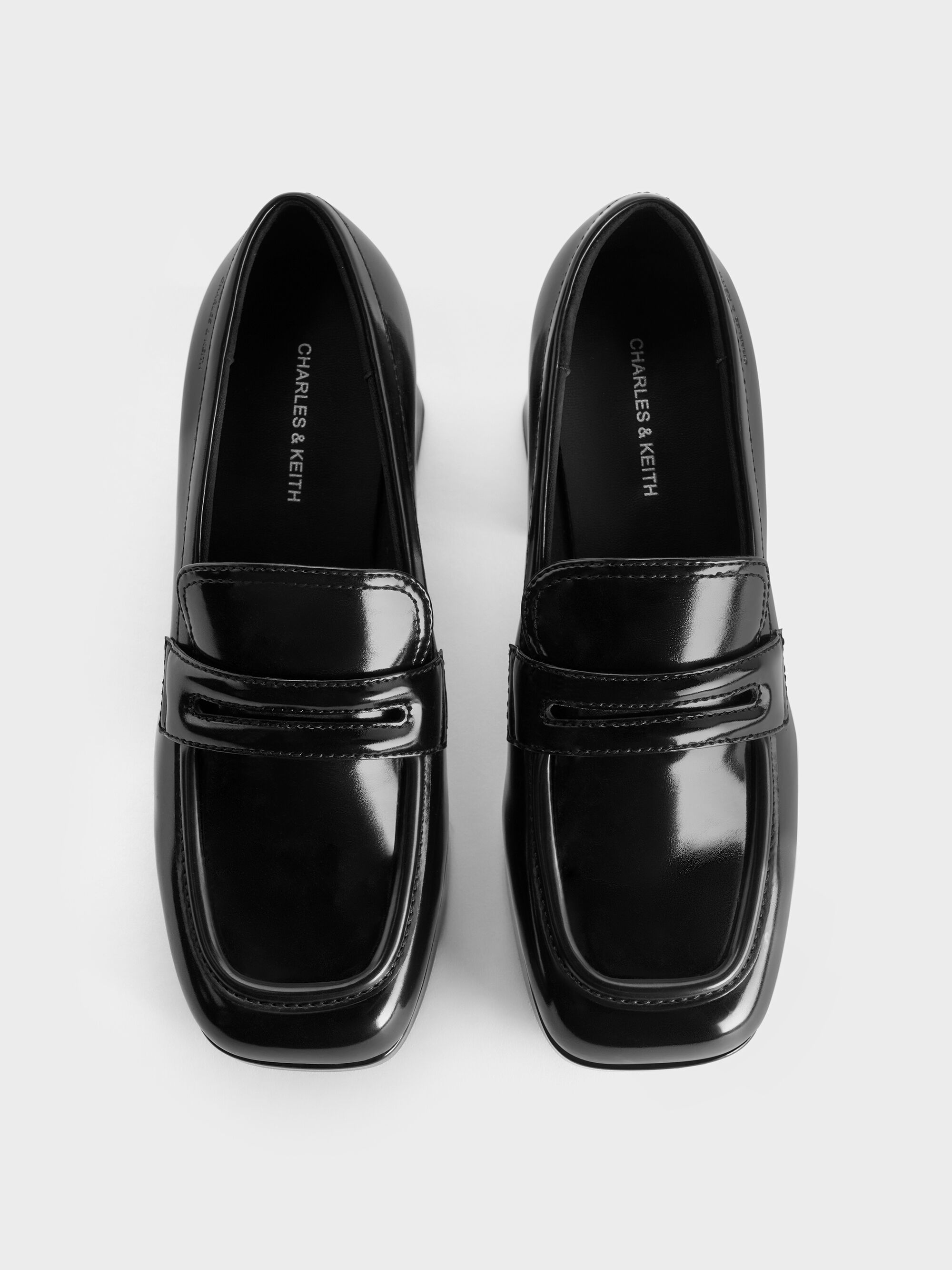 Black Box Platform Block-Heel Loafer Pumps - CHARLES & KEITH KW