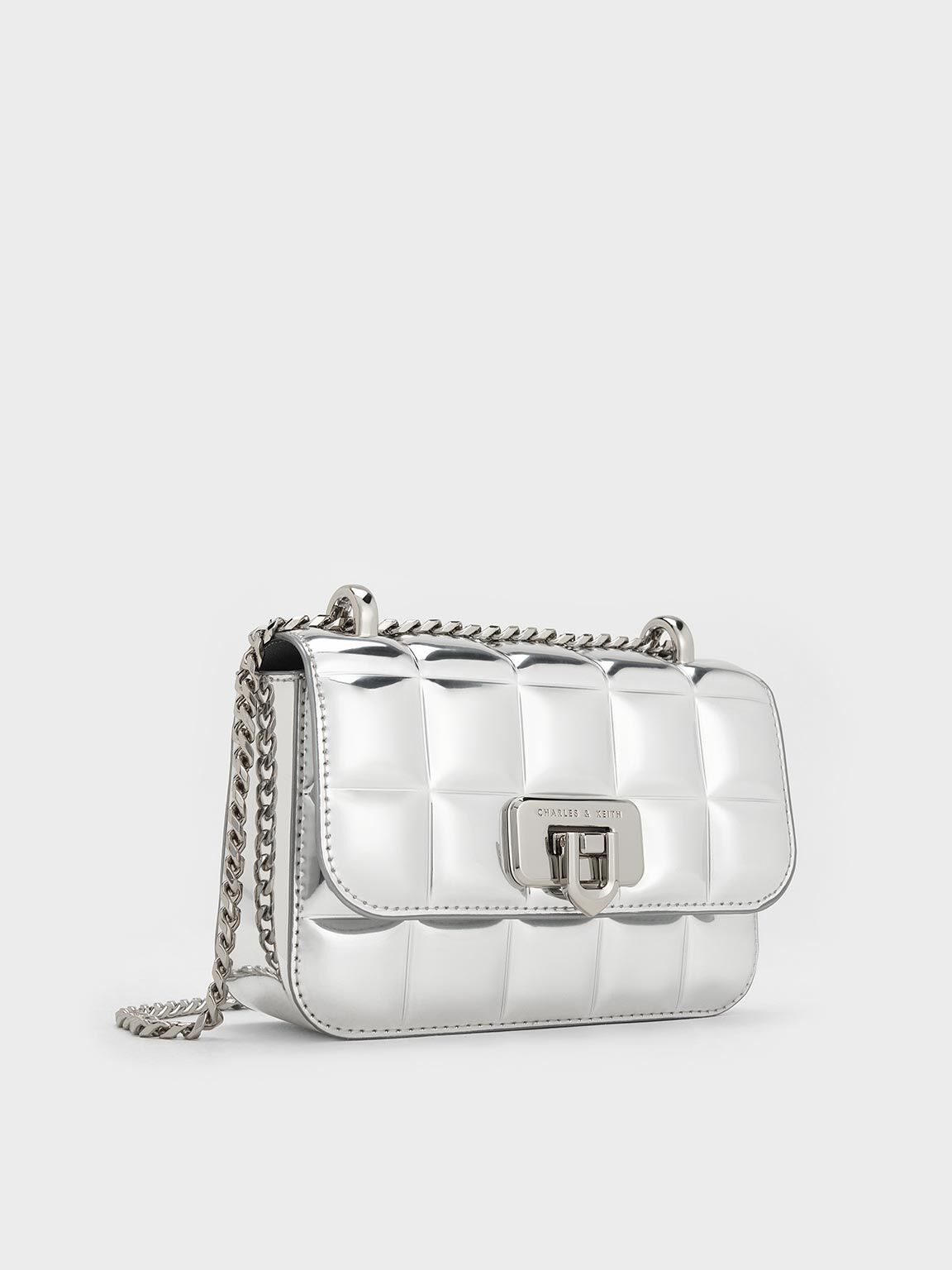 Charles and keith silver bag clearance