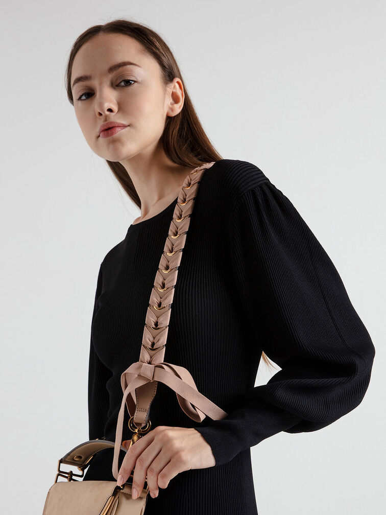Braided Bag Strap, Beige, hi-res