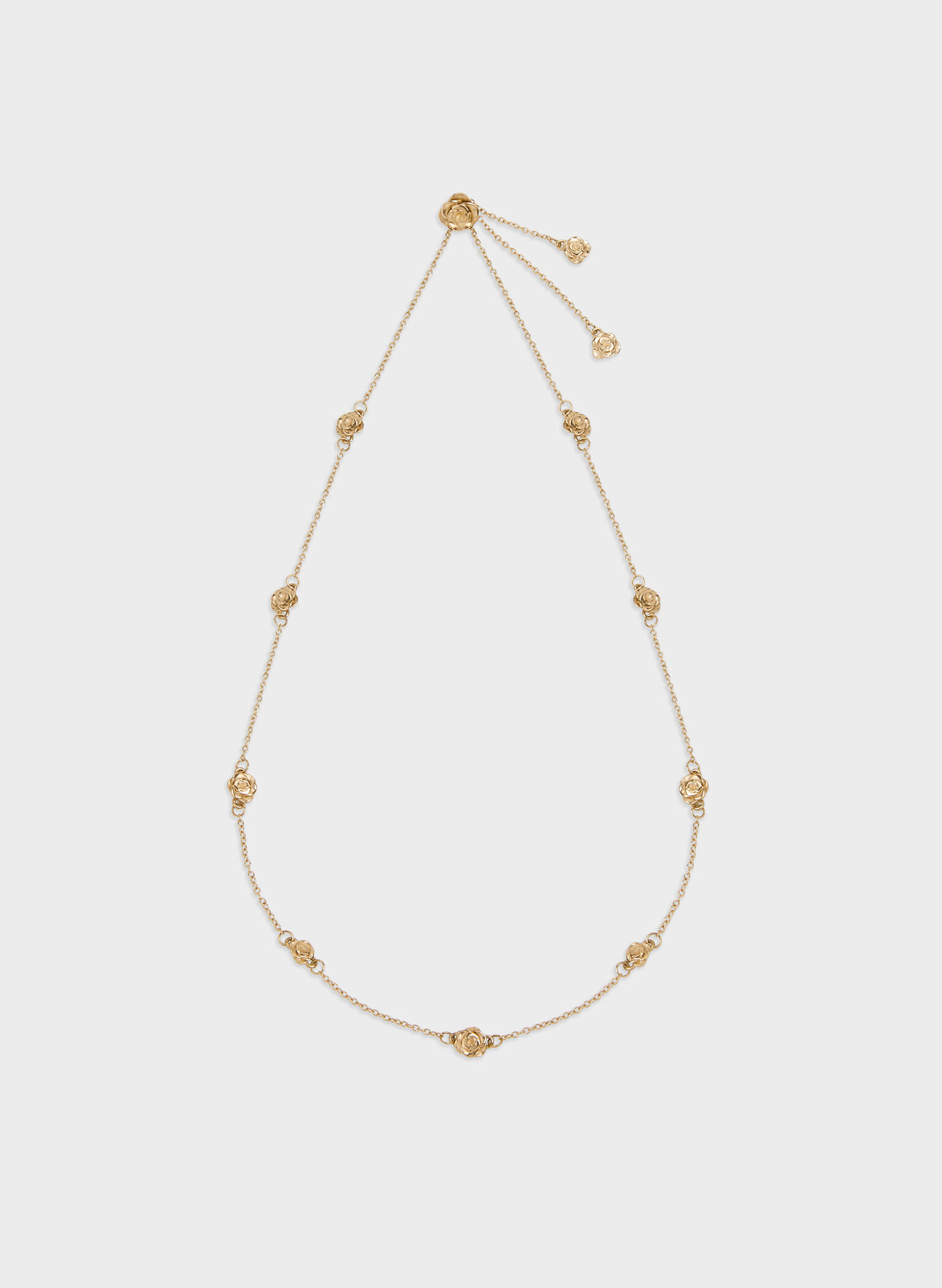 Rosalind Flower-Motif Necklace, Brush Gold, hi-res
