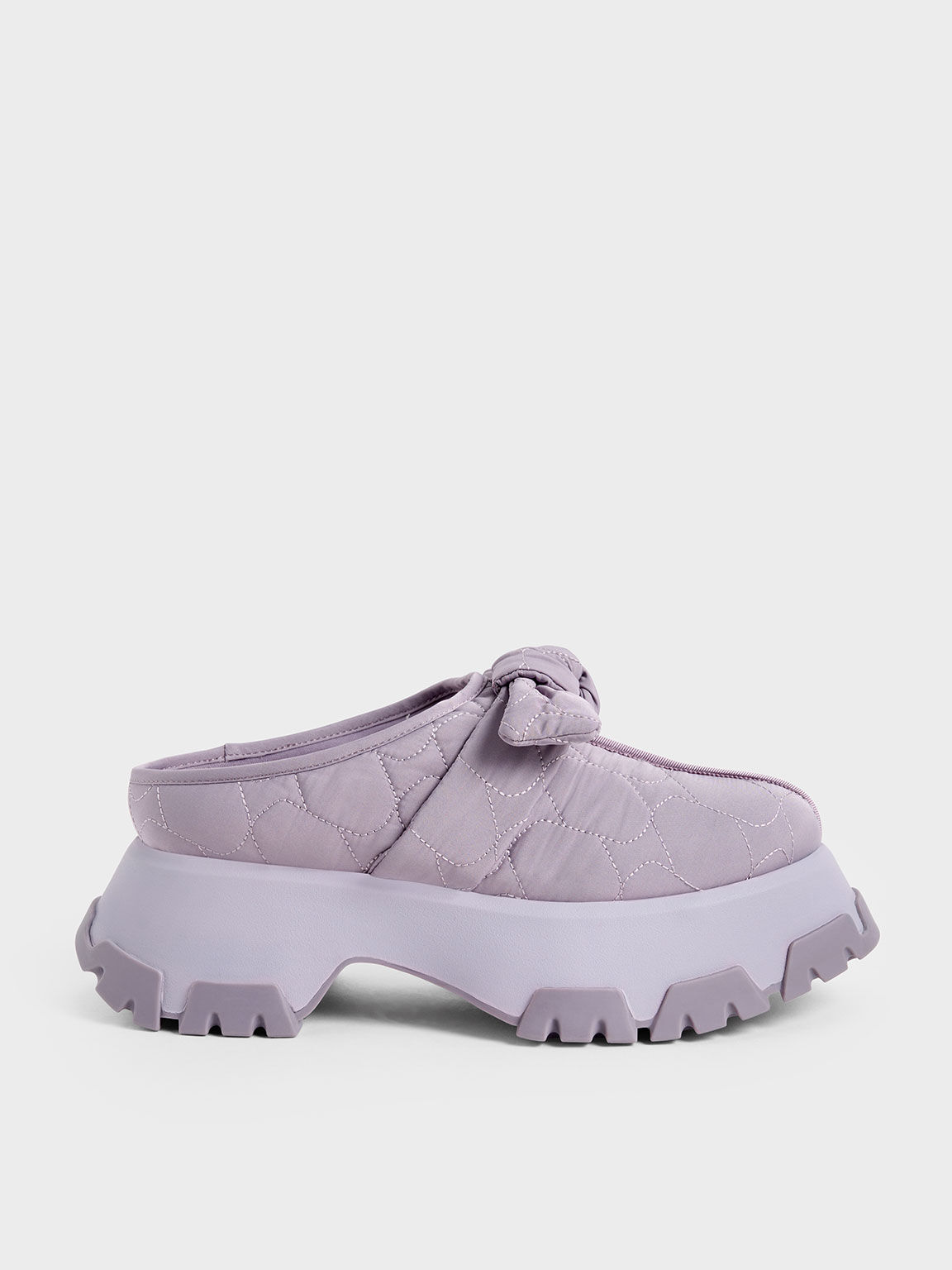 Recycled Polyester Knotted Platform Mules, Lilac, hi-res