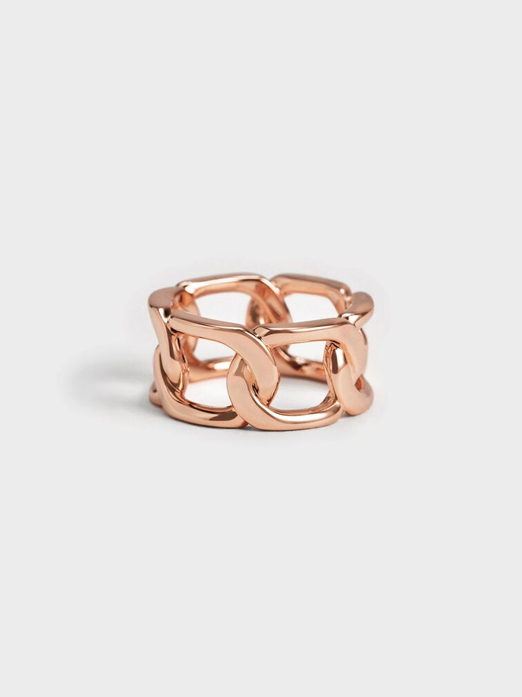 Gabine Chain-Link Ring, Rose Gold, hi-res