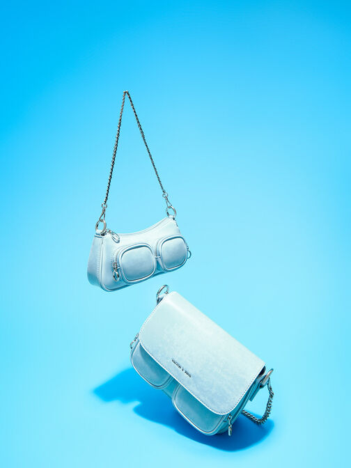 Letitia Front Flap Crossbody Bag, Light Blue, hi-res