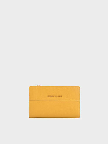 Snap-Button Mini Wallet, Yellow, hi-res