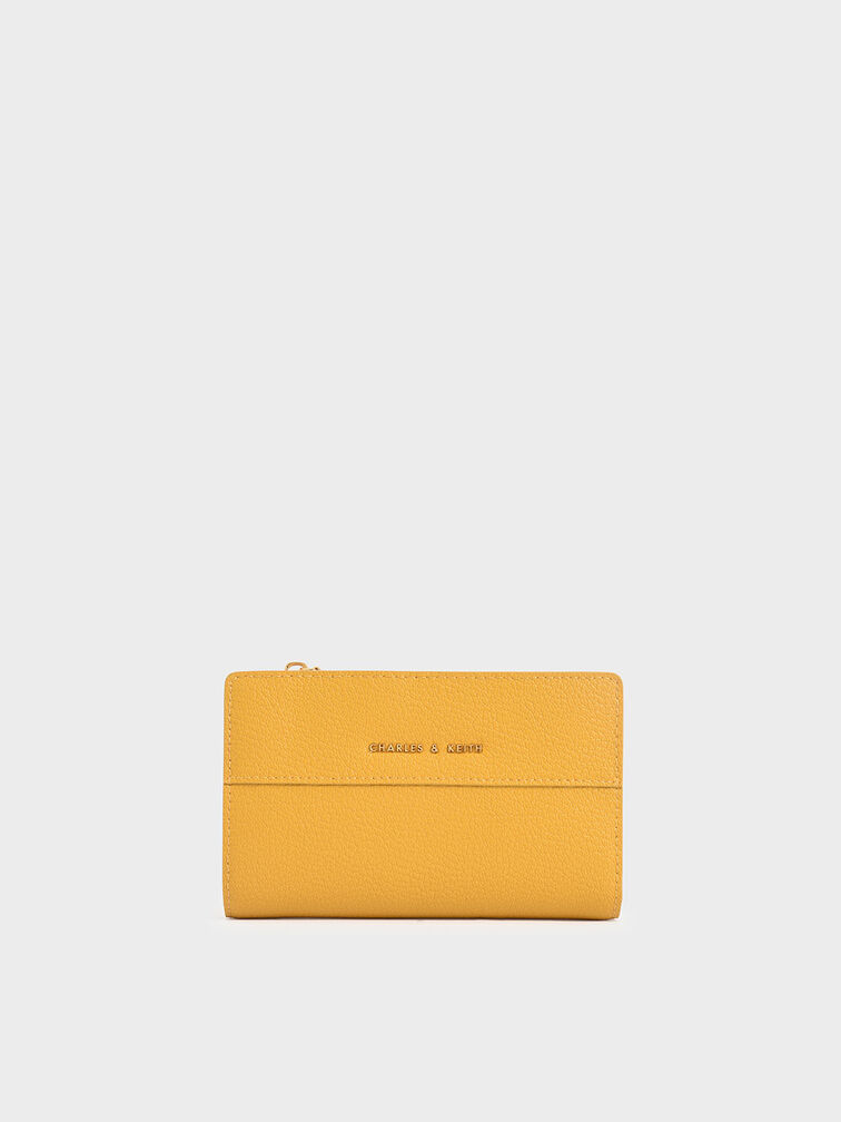 Snap-Button Mini Wallet, Yellow, hi-res