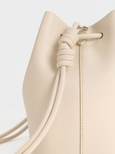 Bolso bombonera Leia con nudos, Beige, hi-res