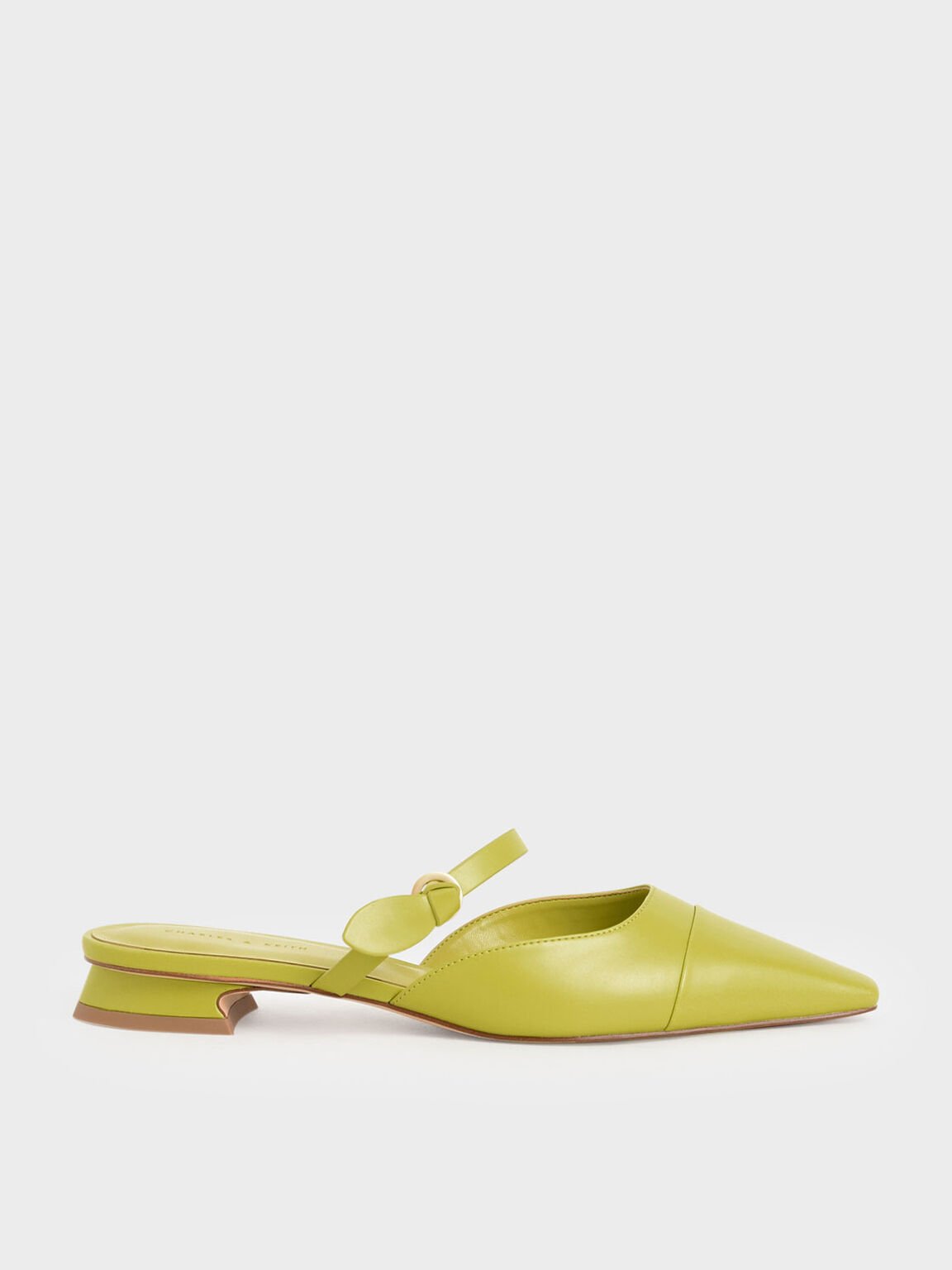 Mary Jane Strap Flat Mules, Green, hi-res