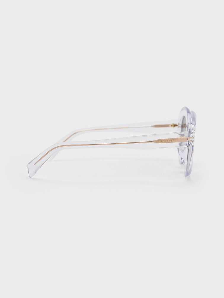 리사이클 아세테이트 캣아이 선글랑, Clear, hi-res