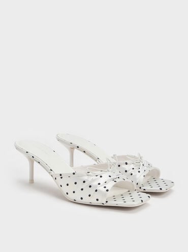 Sadira Satin Ruched Bow Heeled Mules, Multi2, hi-res