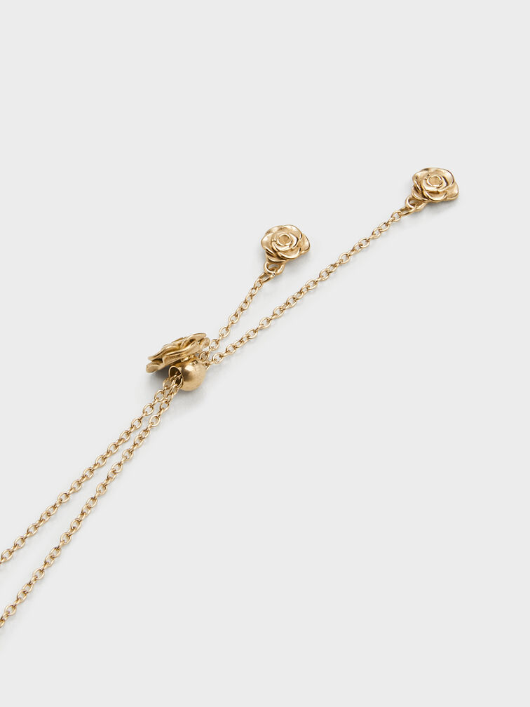 Colar com motivo floral Rosalind, Brush Gold, hi-res