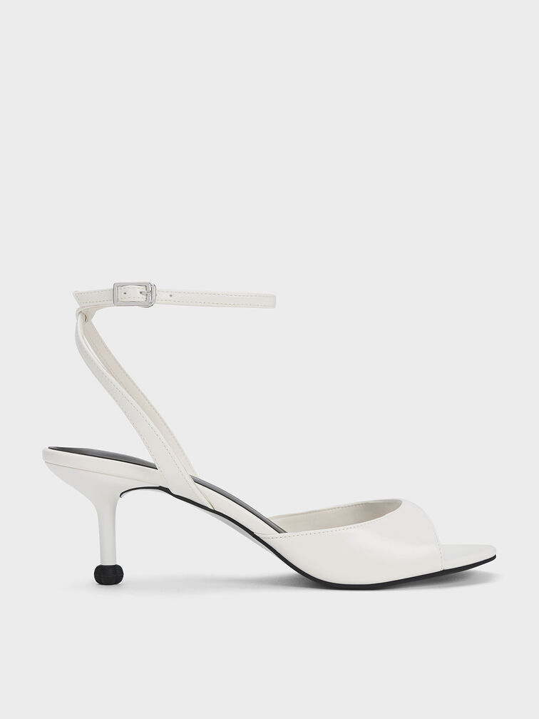 Charles & Keith Faux-Leather Pointed Strappy Block Heels