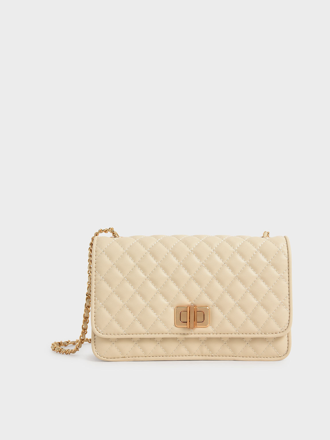 Beige evening clutch