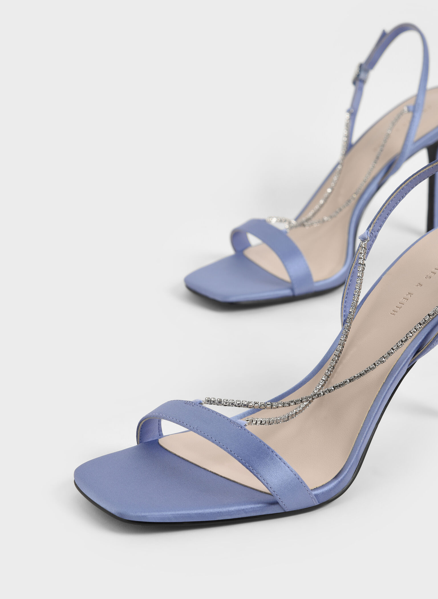 Adel Recycled Polyester Gem-Strap Stiletto Sandals, Blue, hi-res