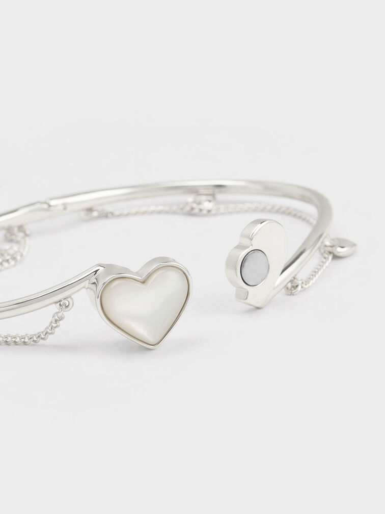 Annalise Heart Stone Chain-Link Bracelet, Silver, hi-res