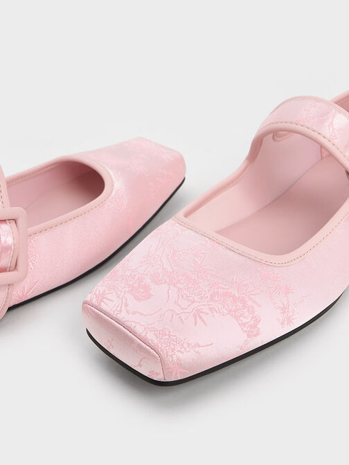 Clementine Recycled Polyester Mary Jane Flats, Light Pink, hi-res