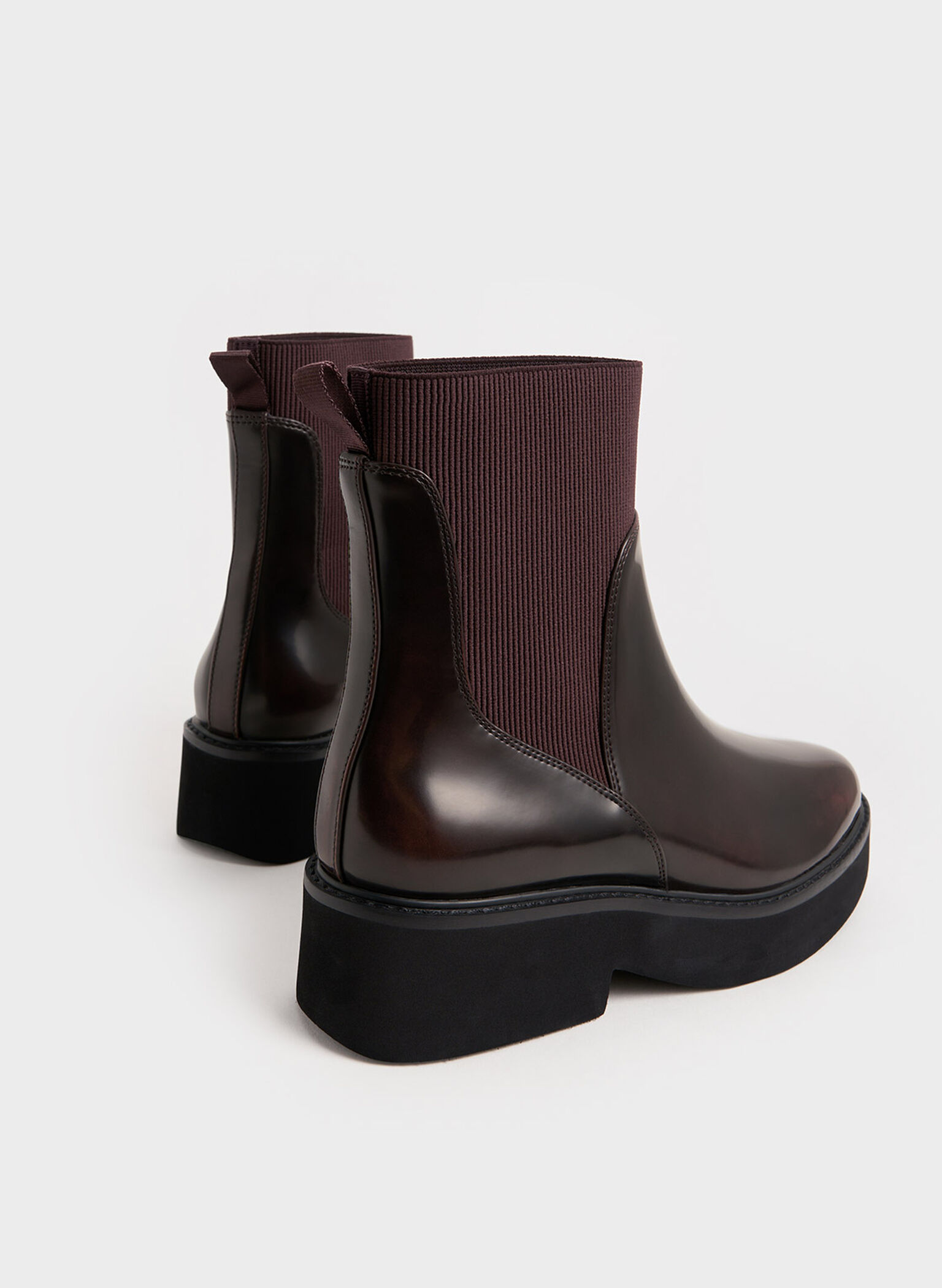 Ankle Sock Boots, Dark Brown, hi-res
