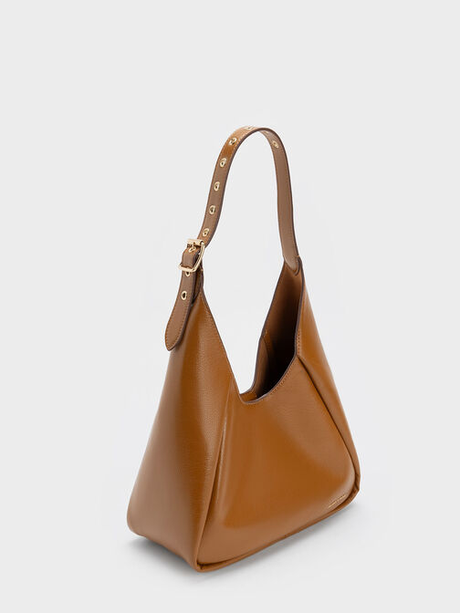 Bolso hobo Buzz grande, Marrón chocolate, hi-res