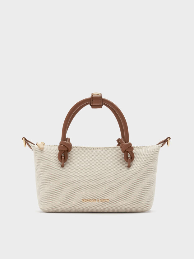 Sammie Canvas Knotted-Handle Tote Bag, Chocolate, hi-res