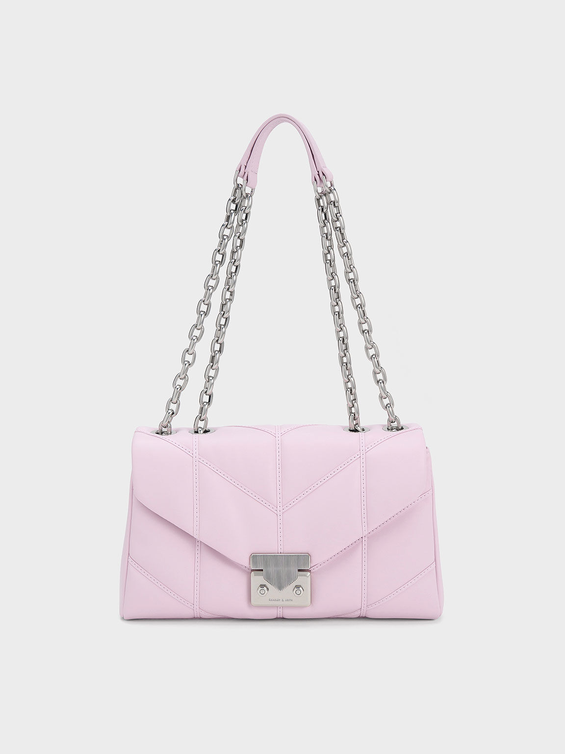 Eudora Chevron Trapeze Bag, Lilac, hi-res