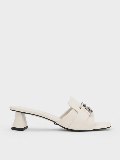 Gabine Leather Heeled Mules, Chalk, hi-res