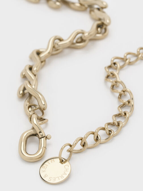 Kris Chain-Link Choker Necklace, Gold, hi-res