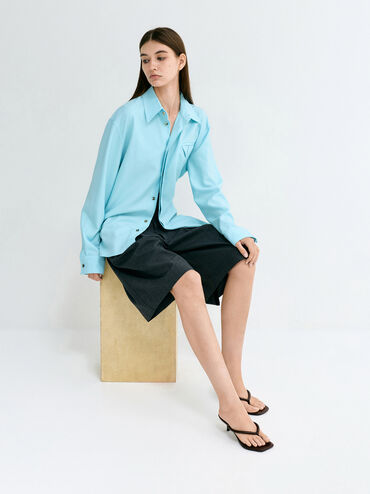 Kitten-Heel Thong Sandals, Maroon, hi-res