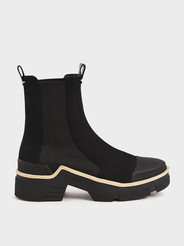 Pull-On Ankle Boots, Black, hi-res