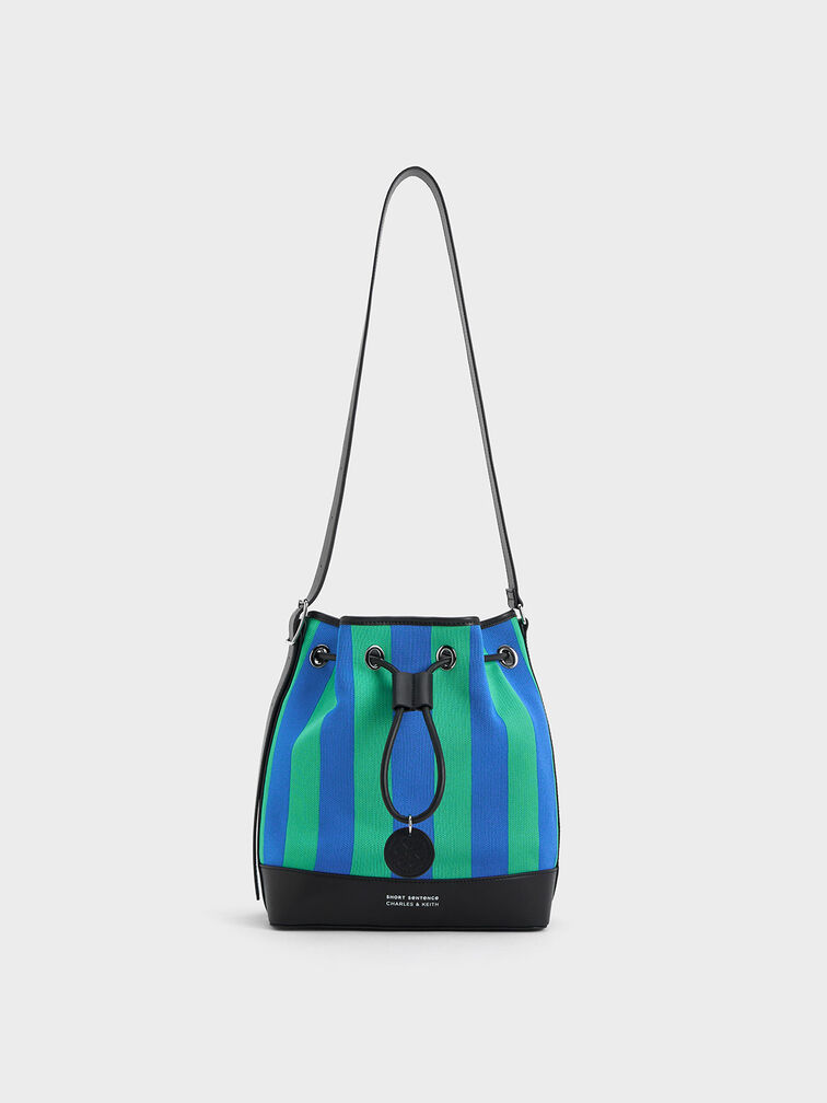 Striped Bucket Bag, Multi, hi-res
