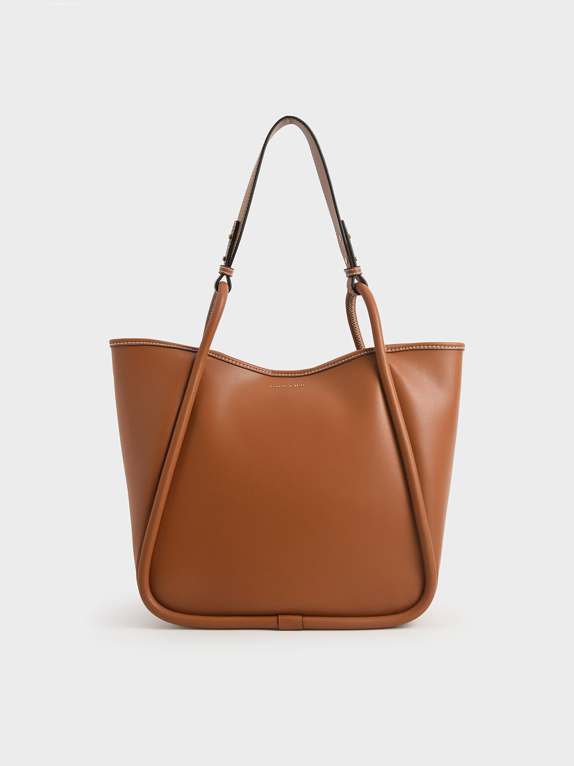 Tubular Slouchy Tote Bag, Cognac, hi-res