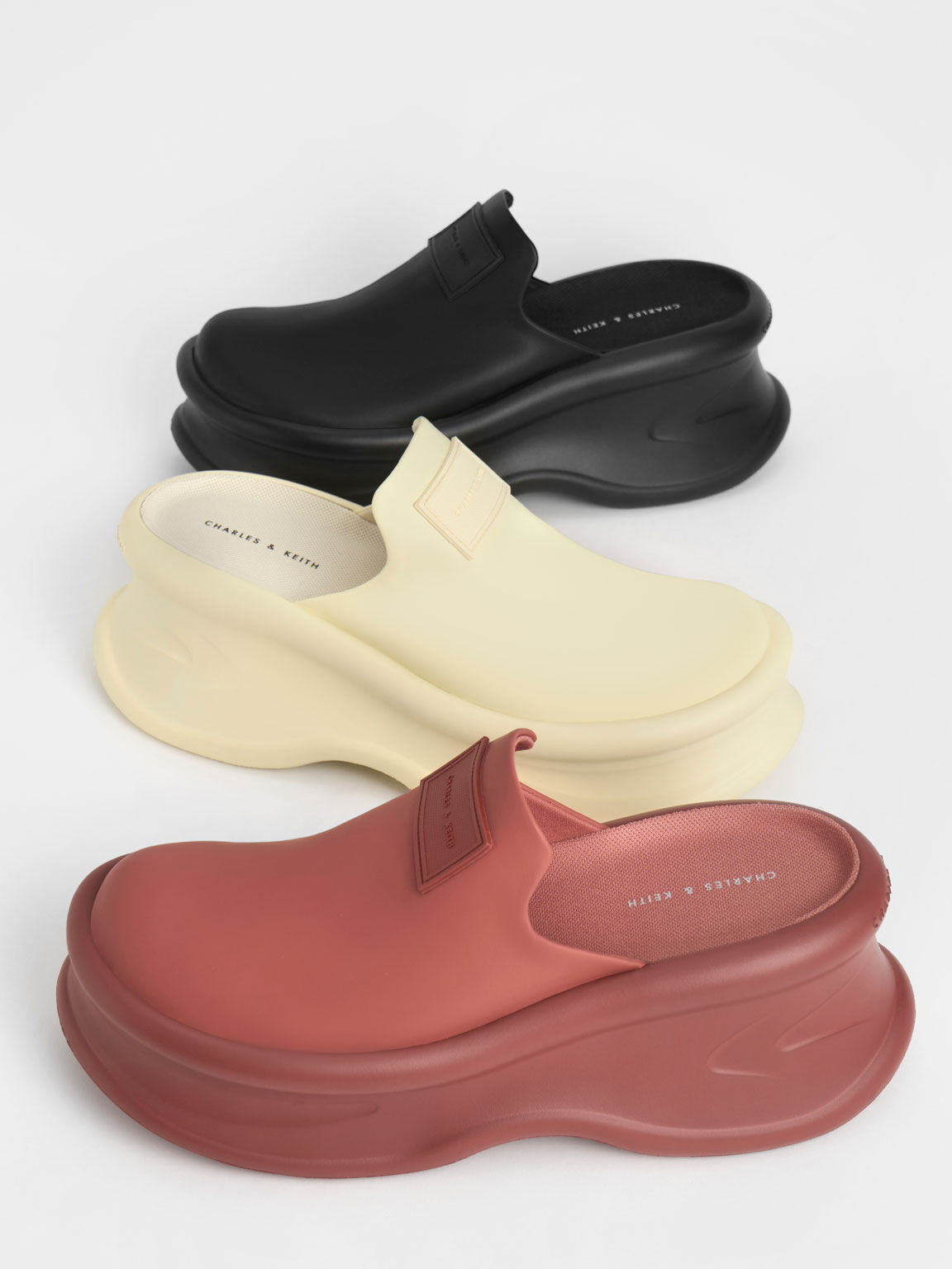 Curved Platform Mules, Butter, hi-res