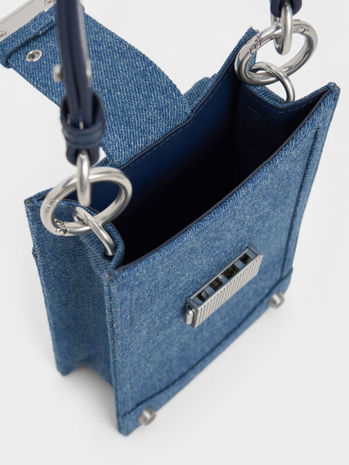 Funda para móvil Winslet de mezclilla con tira tipo cinturón, Azul mezclilla, hi-res