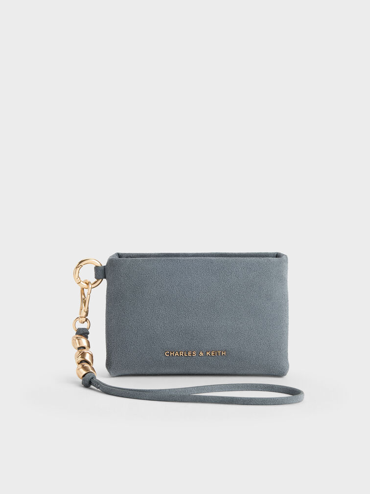Pochette poignet Zephyr avec d&eacute;tails m&eacute;talliques, Smoky Blue, hi-res