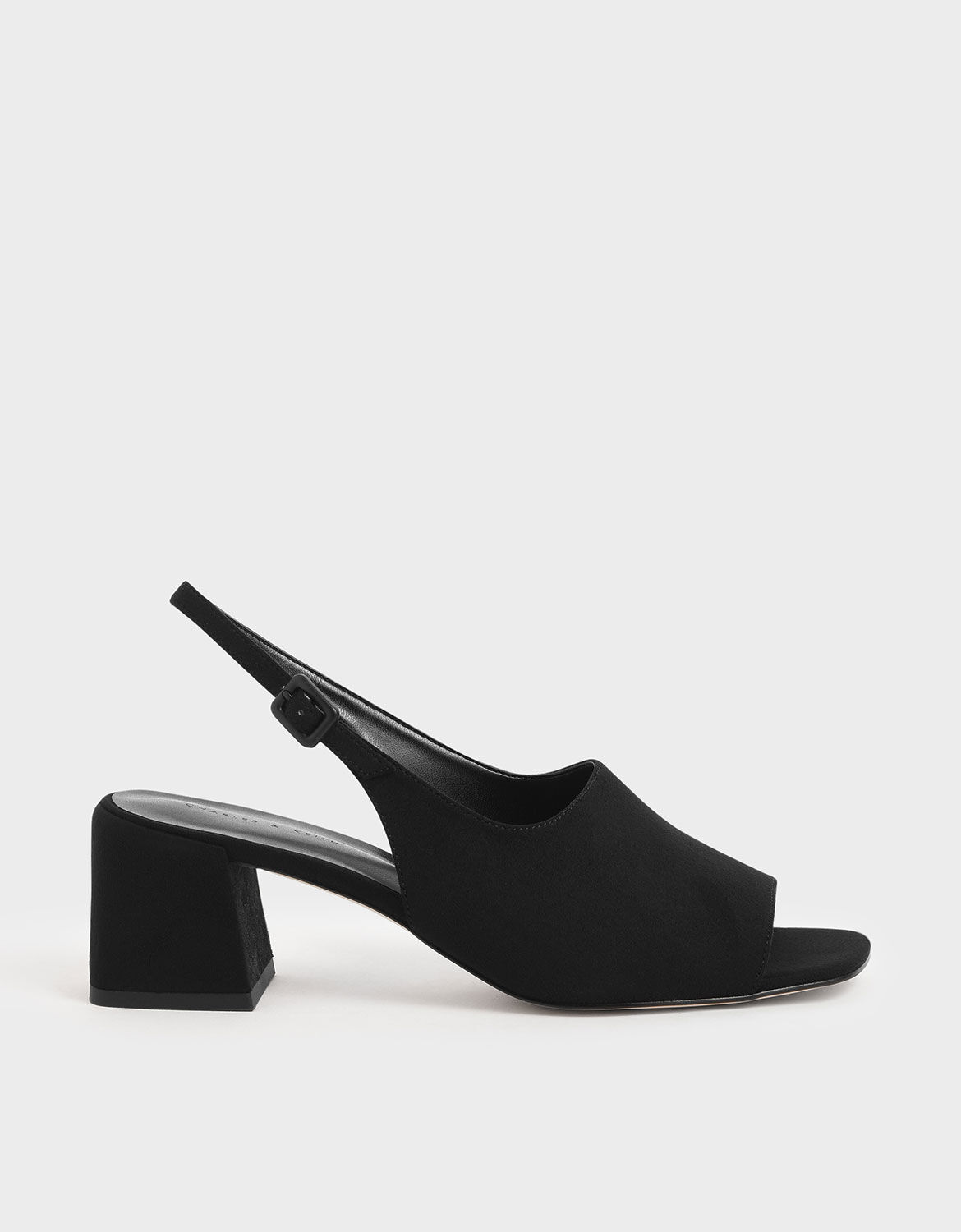 slingback block heels black
