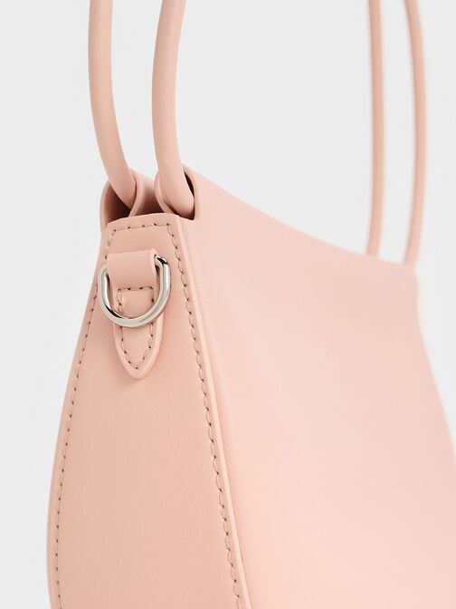 Elora Curved Top Handle Bag, Pink, hi-res